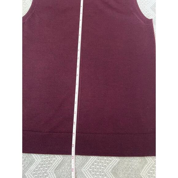 St. John Sleeveless Wool & Silk Sweater in Aubergine size S NWT Sophisticated - Picture 8 of 9